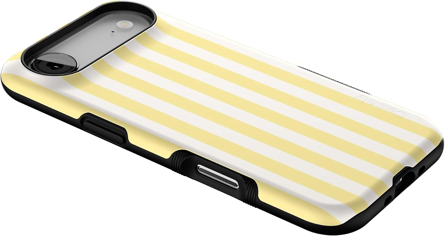 Casely iPhone 17 Air Case | Butter Yellow Stripes | Sunday Best | Bold Protective Design | Compatible with MagSafe