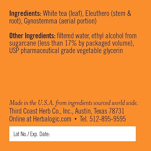 Miniatura 4 de Gotas de hierbas líquidas de enfoque fijo - Apoyo no adictivo para mayor atención, concentración y concentración - Contiene té blanco, una fuente