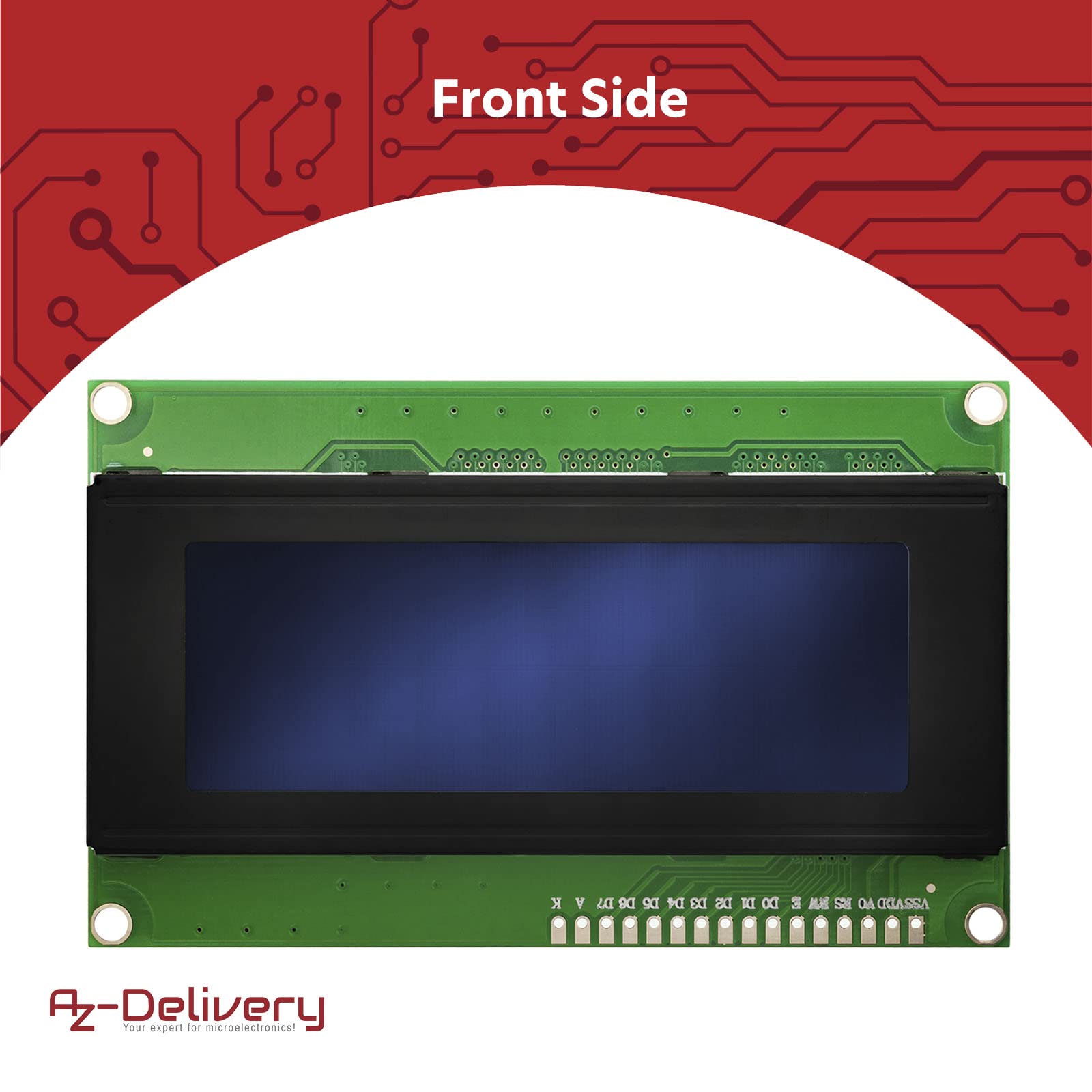 AZDelivery HD44780 2004 Wyświetlacz LCD 4x20 znaków z niebieskim tłem i białymi znakami kompatybilny z Arduino i Raspberry Pi w tym e-book!