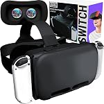 Orzly VR Headset Designed for Nintendo Switch & Switch OLED Console with Adjustable Lens for a Virtual Reality Gaming Experience and for Labo VR - Black - Gift Boxed Edition