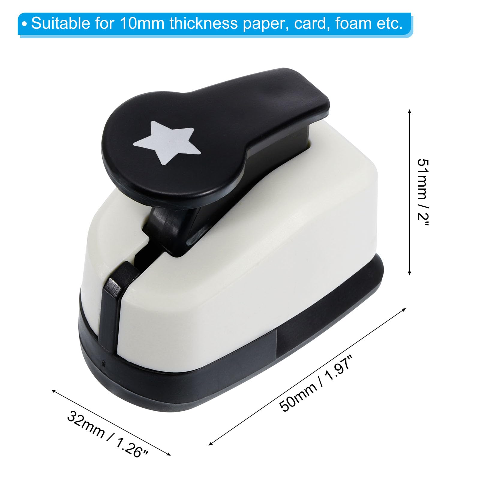 PATIKIL 0.4 Inch Star Punch, Star Hole Paper Punch Hole Puncher Shape Punches for Crafting Scrapbooking DIY Card Making - Image 2