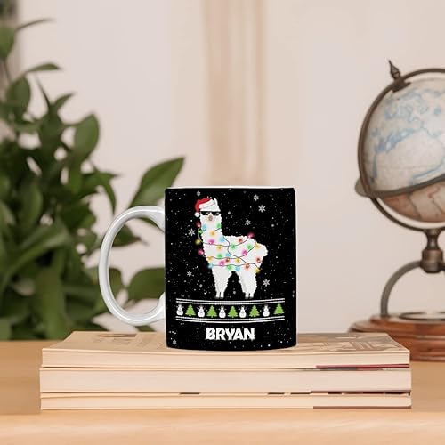 Miniatura 4 de The Tea and Coffee House Taza personalizada, llama de cacao caliente, regalos de Navidad para niños, amantes de los regalos, taza de cerámica