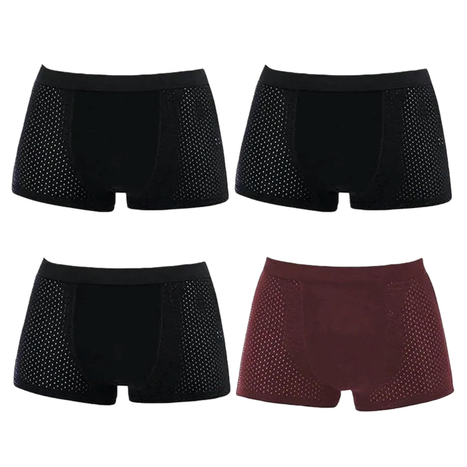 Boxer Uomo Confezione da 4 con Custodia A U, Mutande Quotidiane, Ventilato, Antiodore, Traspirante, Elasticizzato, Intimo Maschile Quotidiano-e-Asiatico XXL 60-72 kg-4 Pezzi