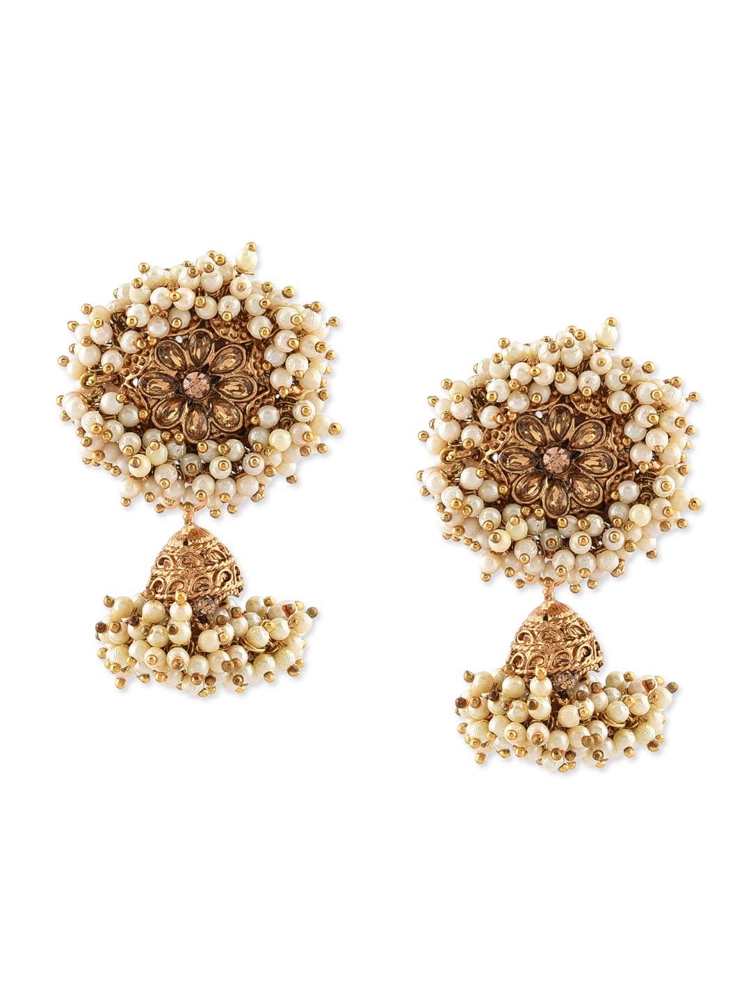 ZAVERI PEARLS Gold Tone Metal Gold Plated Embellished with Pearls Jhumki Earring For Women-ZPFK8960 (B07XP3JW3R) Amazon Price History, Amazon Price Tracker