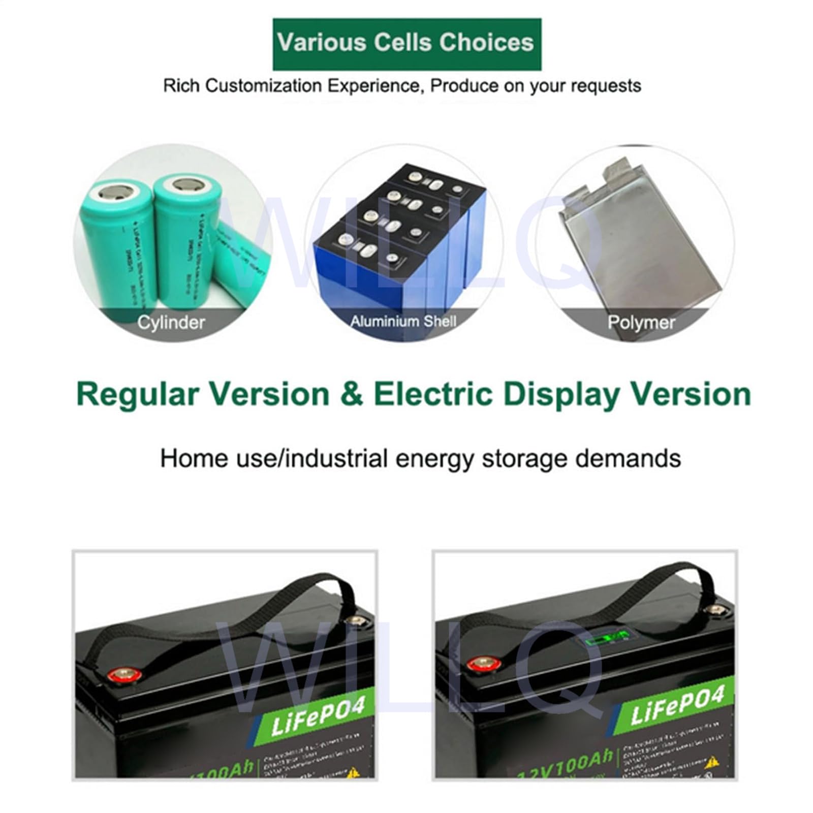 Bateria litowa 12V 100Ah LiFePO4 50A BMS 2000+ Bateria litowo-żelazowo-fosforanowa o głębokim cyklu z cyfrowym wyświetlaczem do akumulatora zapasowego do pojazdu kempingowego