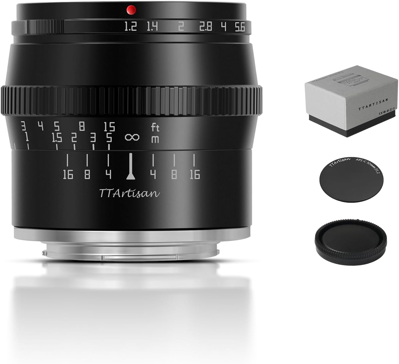 TTArtisan 50mm F1.2 APS-C M43 Manual Focus Lens for Fuji X Mount Camera Like X-A1 X-A10 X-A2 X-A3 X-A5 X-A7 X-M1 X-M2 X-H1 X-T1 X-T10 X-T2 X-T20 X-T3 X-T4 X-T100 X-T200 X-T30 X-PR01 X-PR02 X-PR03 X-E1