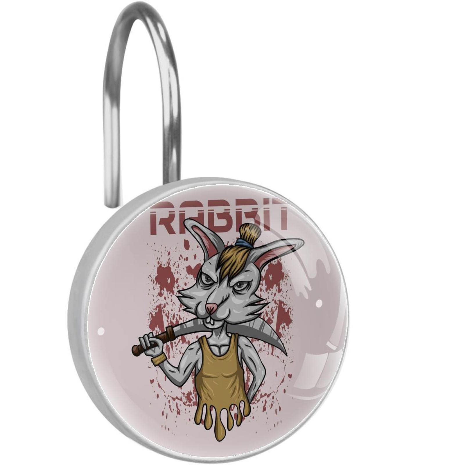 Anneaux pour rideau de douche anti rouille crochets lapin samouraï stables