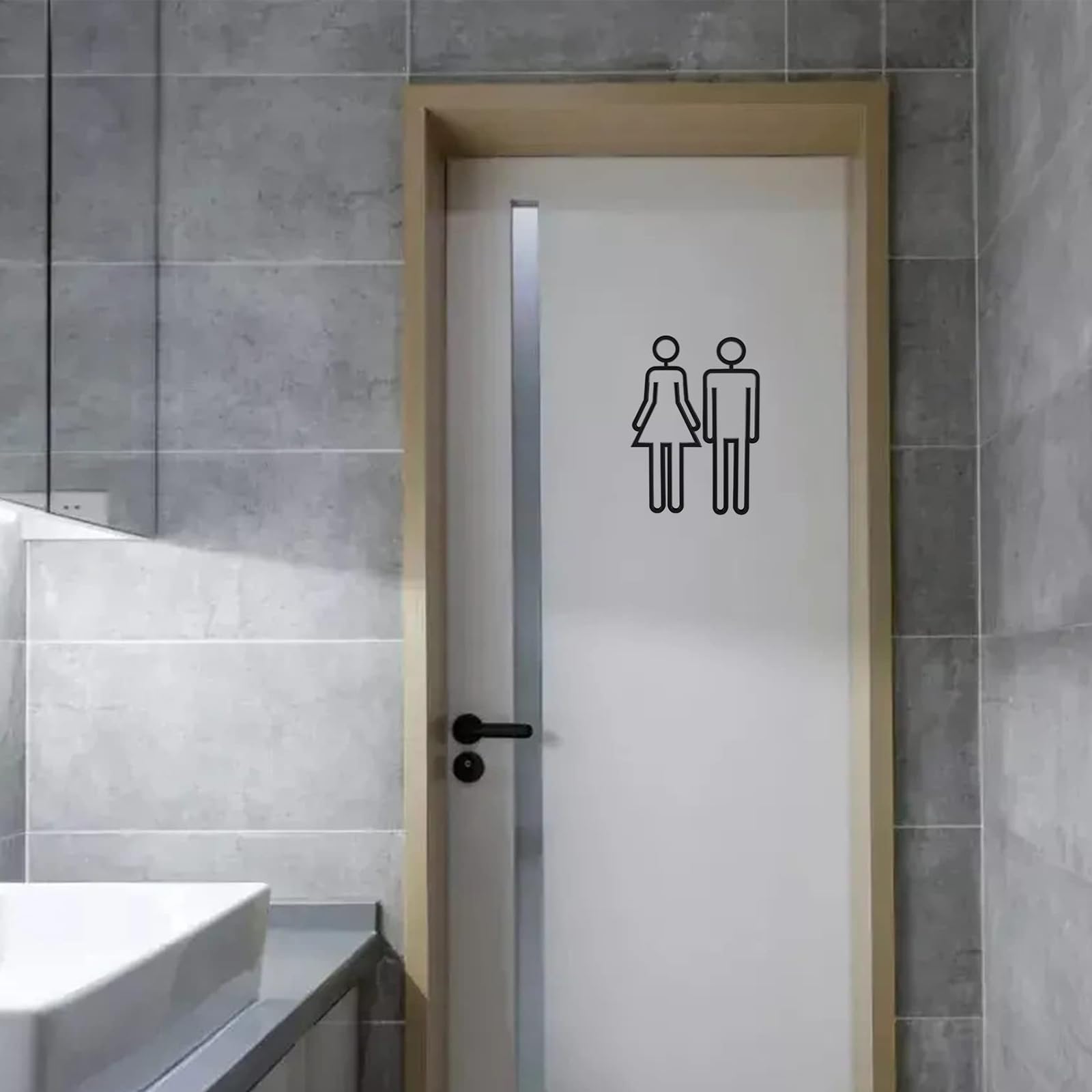 2 Piezas Señal de Inodoro, Símbolo Acrílico para Inodoro, WC Señalización, Cartel para Puerta de Baño, Toilet Sign WC Sign Autoadhesiva 15cm para Baño, Hotel y Restaurante