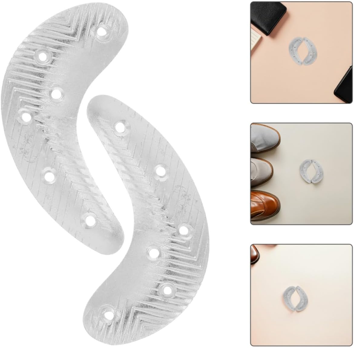 2 Pairs Metal Heel Plates for Boot and Dress Shoe Repair | Iron Silver Finish, Precise Fit with Added Stability, Wear-resistant Design for Rugged Outdoor Use and Casual Outings