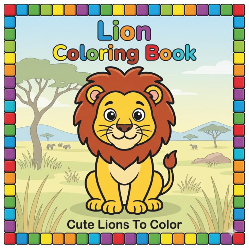 Lion Coloring Book For Kids: Cute Animal Coloring Book For Kids | Cute Lion Coloring Book | Lions For Kids | Animal Coloring Book For Kids Ages 3-6