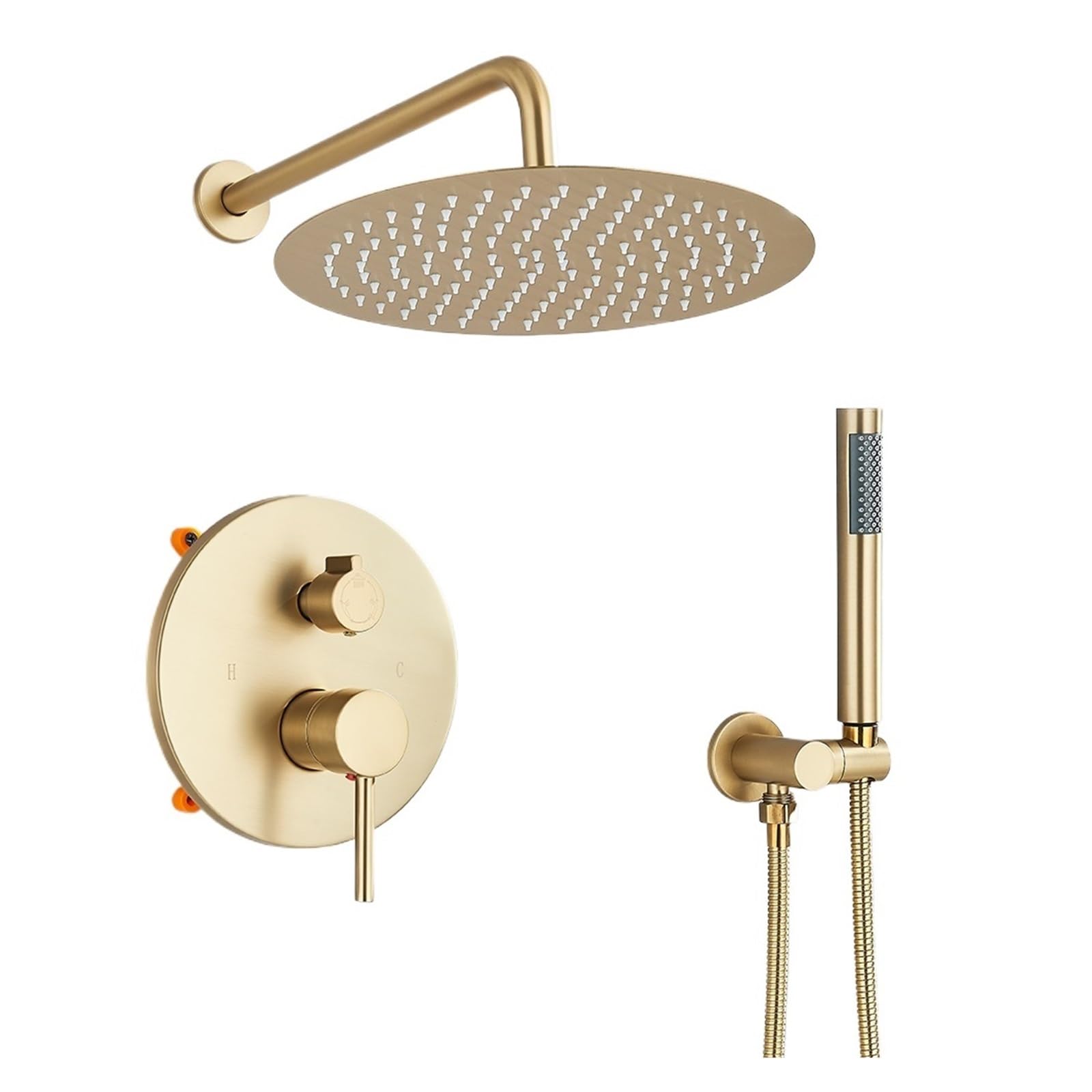 Robinet douche brossé doré encastré 3 voies pour moderniser une salle de bain