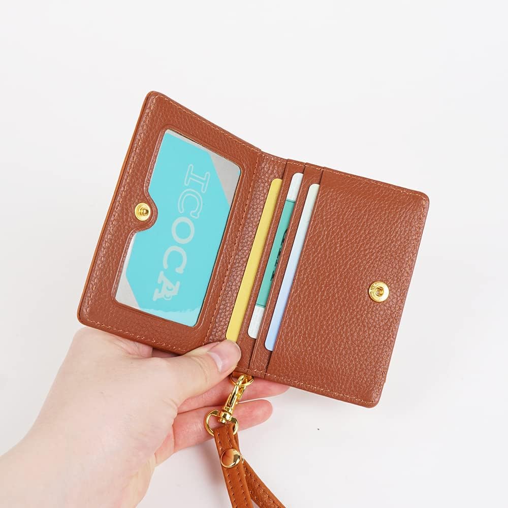 Reconi Women's Pass Case, Commuter Holder, Card Case, Genuine Leather, Cowhide Leather, Women's, Leather Accessories, Strap Included, Black, One Size