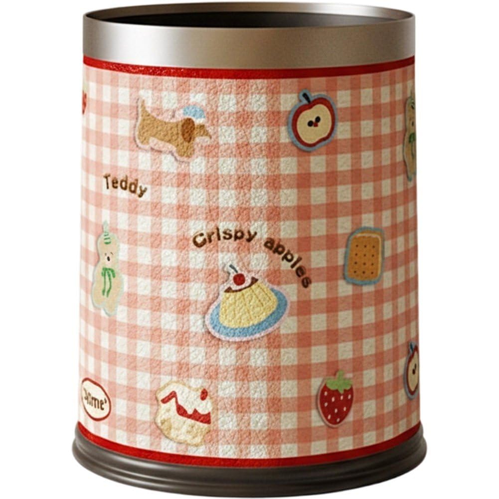 Papelera de cuero vintage redonda e impermeable para organizar despachos