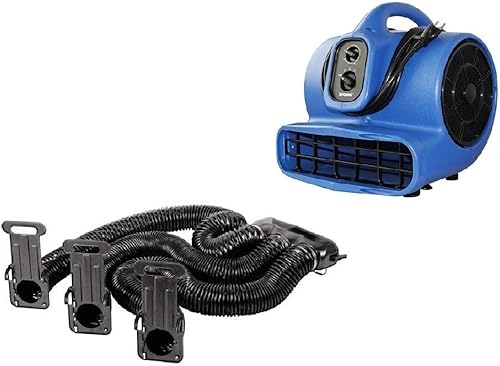 Miniatura 2 de XPOWER Kit de secado profesional para jaula de novio y mascotas, 3 mangueras plegables de 9 pies