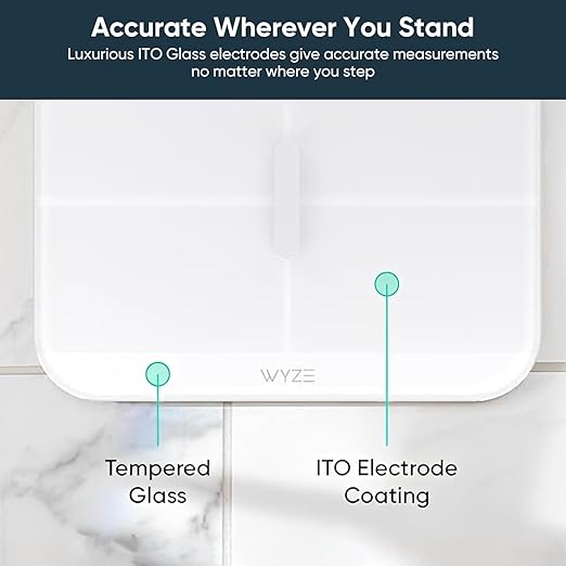 Báscula inteligente Wyze Scale X, digital, vidrio, 400 lb, blanca miniatura 3