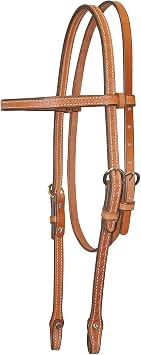5/8" Basket Tooled Headstall | Leather Horse Headstall | Durable Equestrian Tack | Secure and Comfortable Fit