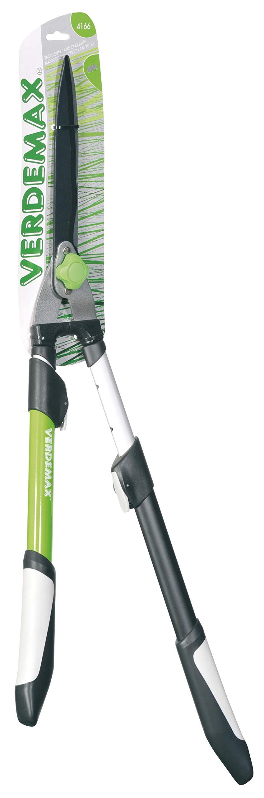 Verdemax 4166 Hoja Ondulada Tijera Cortasetos con Mango telescópico