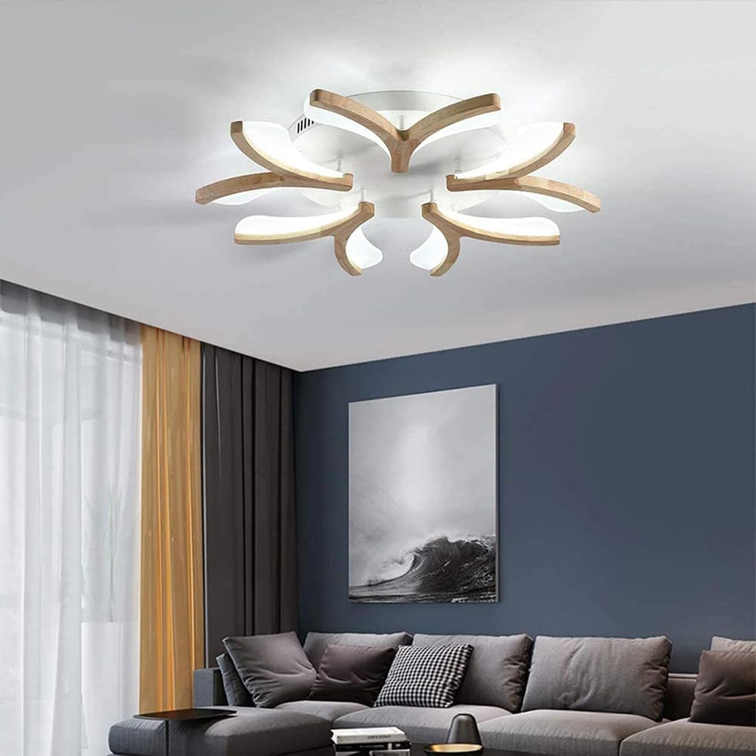 Lustre de plafond LED design fleur pour chambre chaleureuse - 8