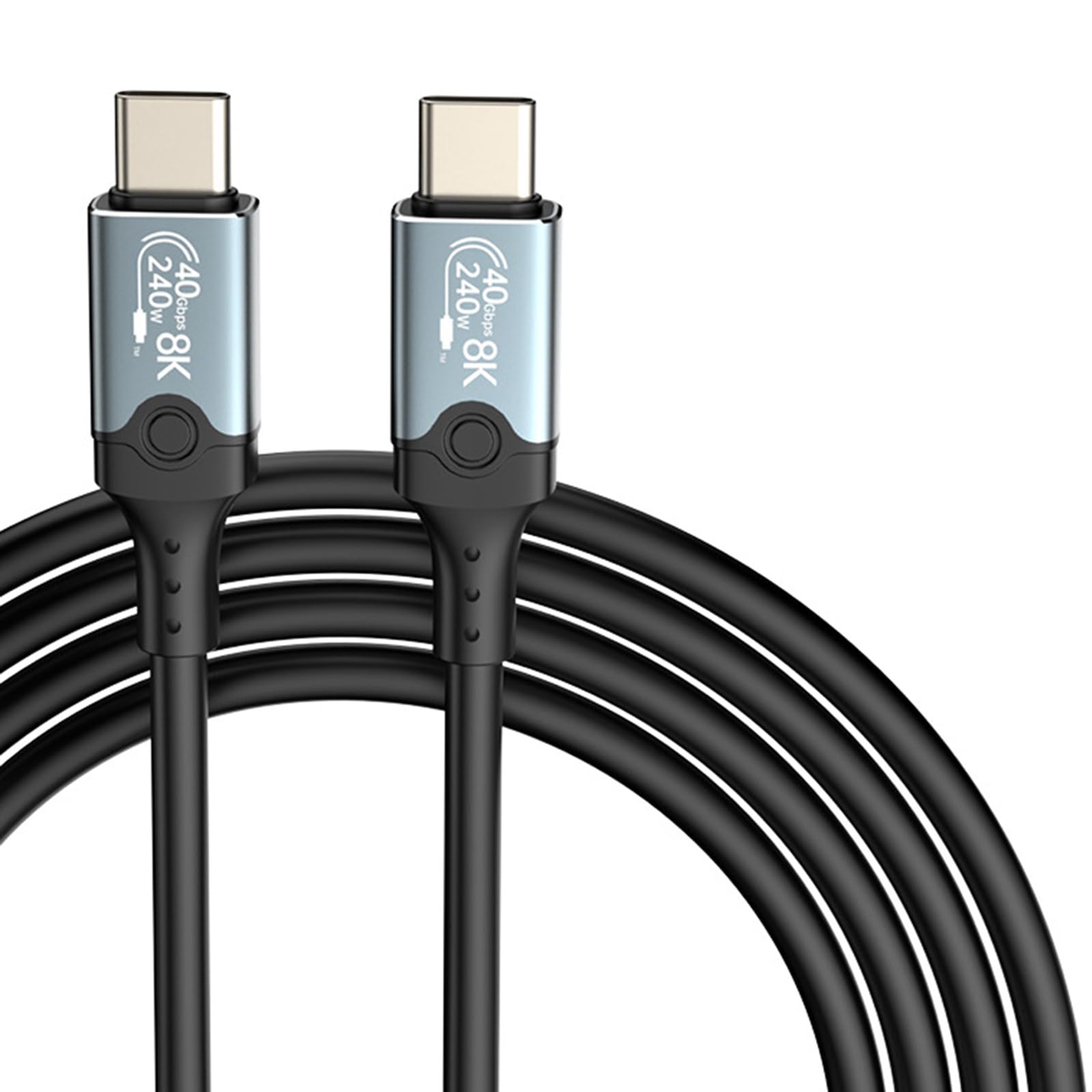 Cable USB C de carga rápida de 240 W, 40 Gbps, transferencia de datos de alta velocidad, soporta 8K a 60 Hz, cable de datos para teléfono