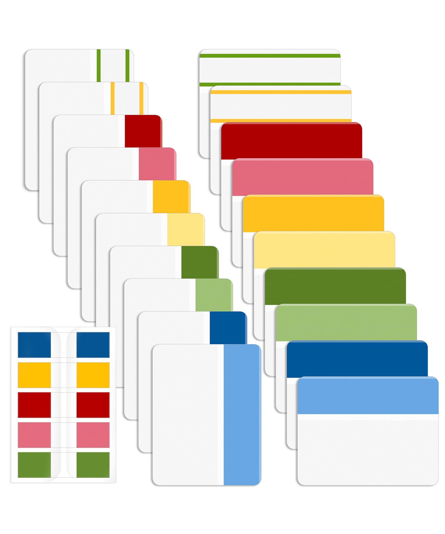 Mr. Pen- Colorful Index Tabs, 500 Pcs, 21 Sets, Sticky Page Markers for Notebooks, Binders and Books