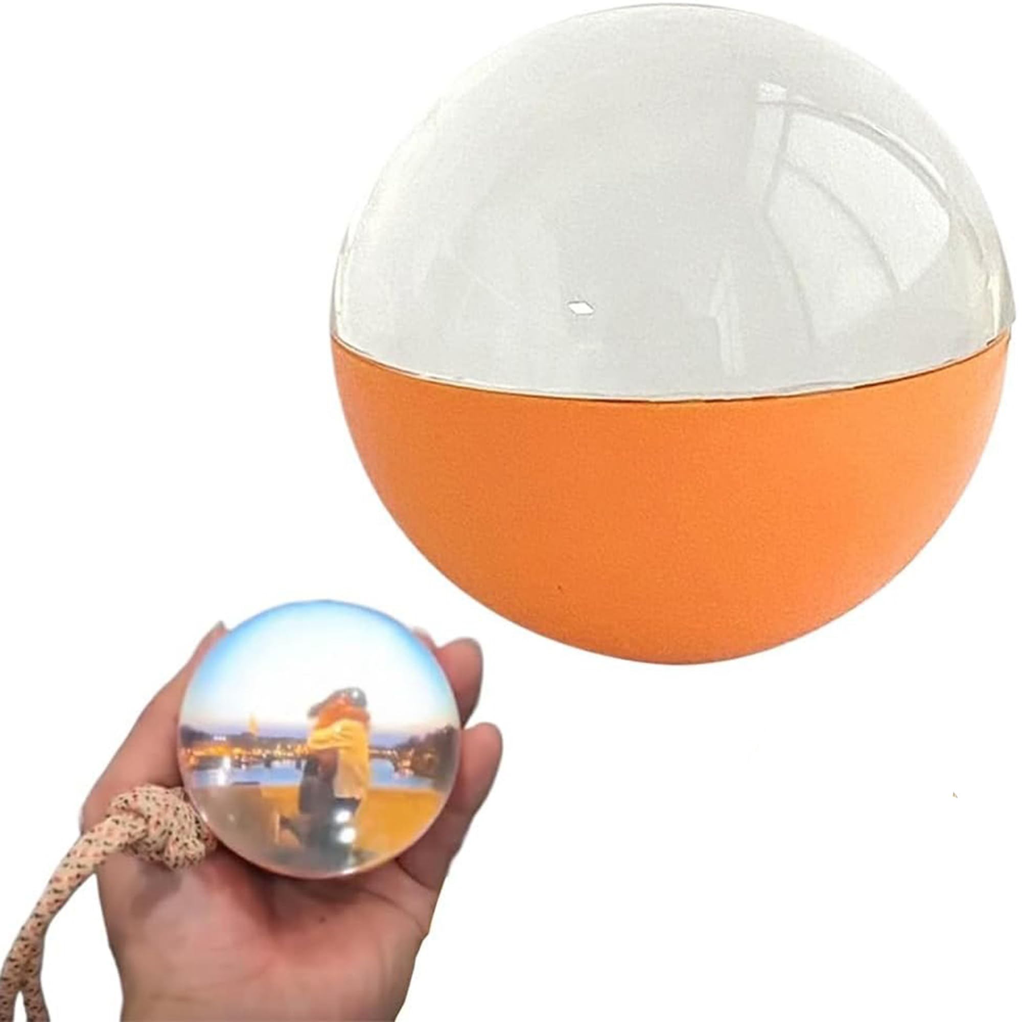 3D Ultrasound Crystal,2.7" Crystal Ball Digital Display,Crystal Ball Digital Photo Album-DIY Video Display Sphere-Crystal Ball Digital Video,Customizable Gift with Electronic Screen(7cm / 2.7in,Orange
