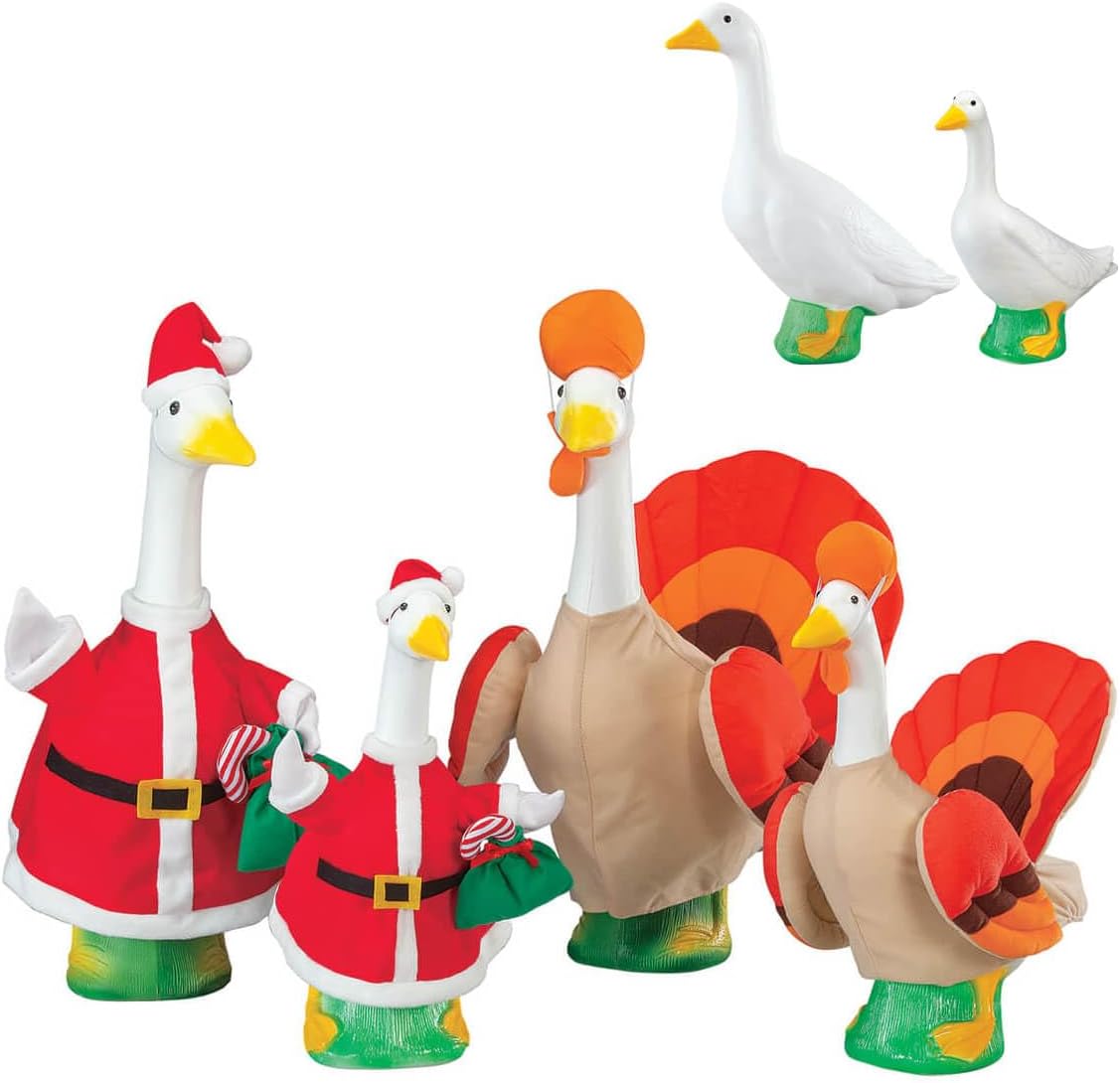 Fox Valley Traders Gaggleville™ Santa and Turkey Goose, Baby and Outfits Bundle