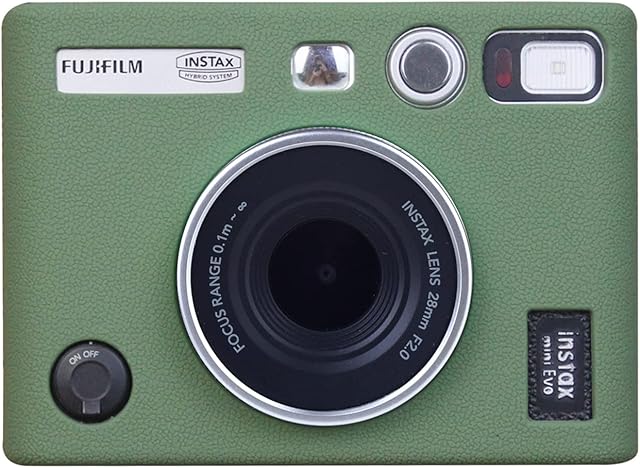 MUZIRI KINOKOO Mini EVO Case Silicone Protective Case - Light Weight Soft Rubber Easy Carrying Case - Compatible for Fuji Instax Mini EVO Instant Camera - Green