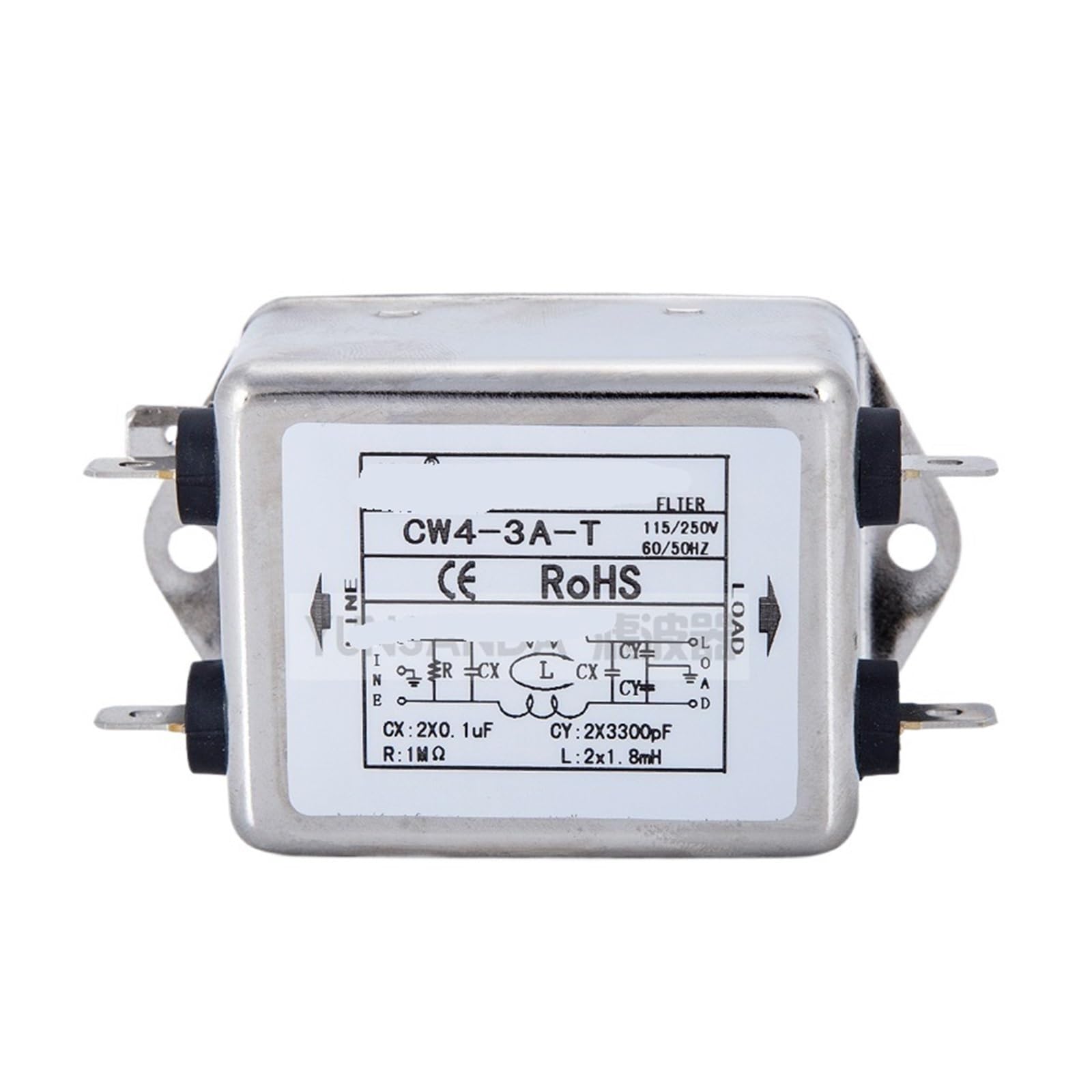 Filtro de potencia CW4 antiinterferencias monofásico de 220V para red eléctrica doméstica
