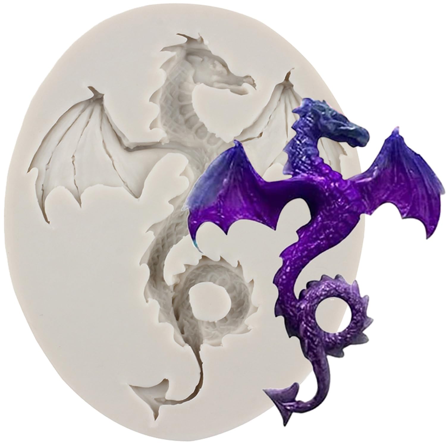 MINFEIDMS Flying Dragon Silicone Mould Dragon Fondant Mould Animal Dragon Chocolate Mould for Sugar Cake Decorating Cupcake Topper Gum Paste Candy Polymer Clay