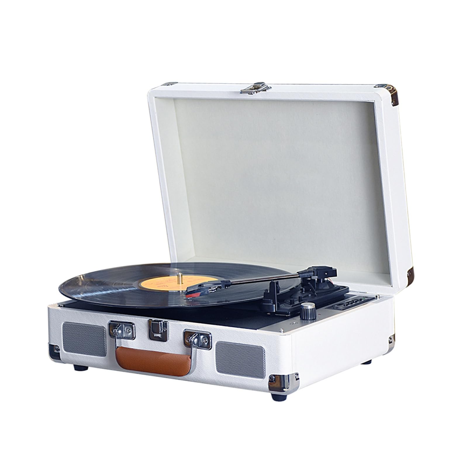 SEAFRONT Giradischi Giradischi Riproduzione Wireless retrò con Supporto Scheda SD USB 33 45 78 Giri/min Altoparlanti Incorporati Porta da 3,5 Mm per Ascolto di Musica Domestica (WHITE)