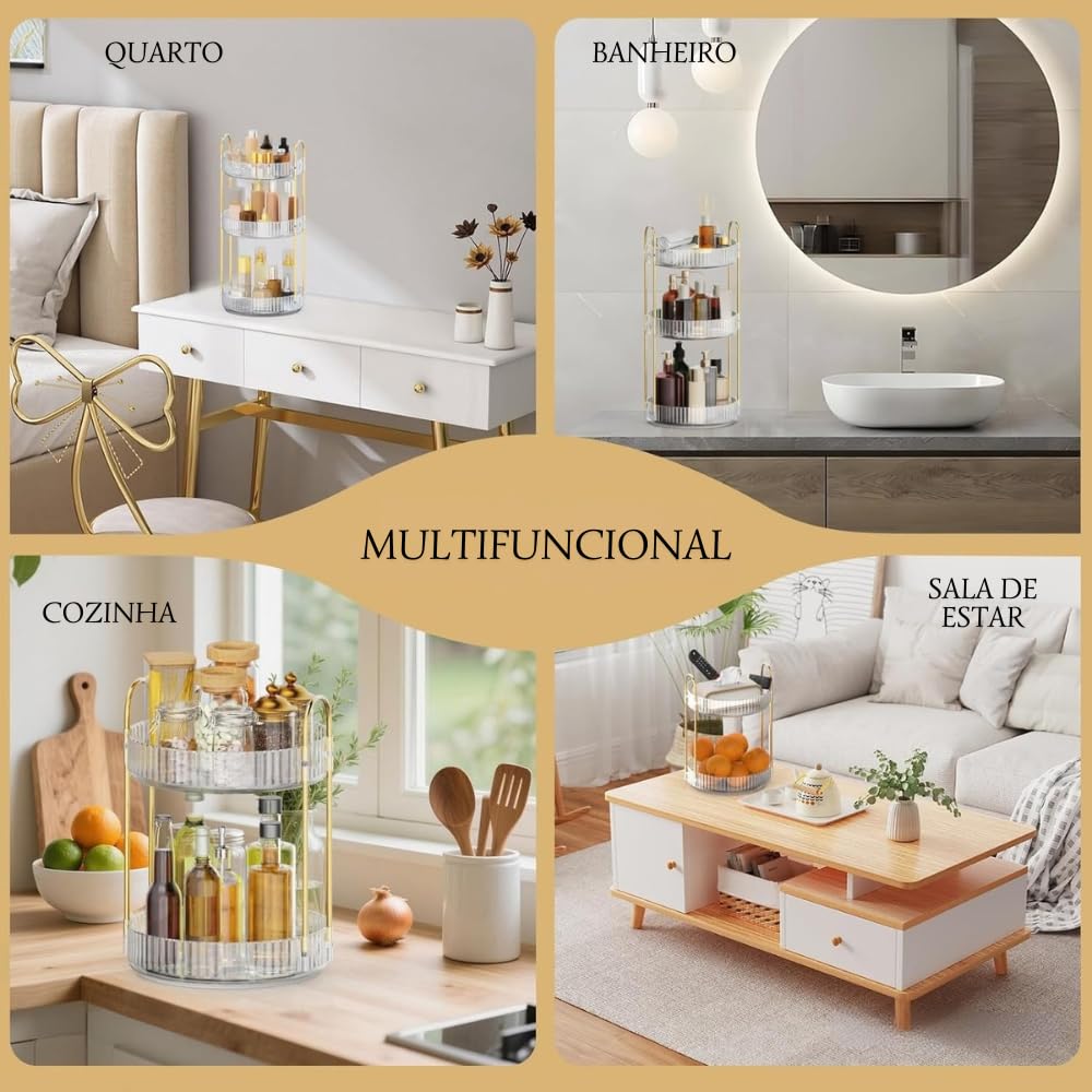 Organizador de Cosméticos Giratório Alta Capacidade de Armazenamento – Ideal para Maquiagem, Acessórios, Perfumes – Prático, Espaçoso e Sofisticado (Prata/Transparente – 3… em promoção! Veja a oferta e mais achadinhos de Acessórios 7 Hoje é o melhor dia para comprar Organizador de Cosméticos Giratório Alta Capacidade de Armazenamento – Ideal para Maquiagem, Acessórios, Perfumes – Prático, Espaçoso e Sofisticado (Prata/Transparente – 3… com aquele preço maroto! Promoção! Aproveite a oferta! 7