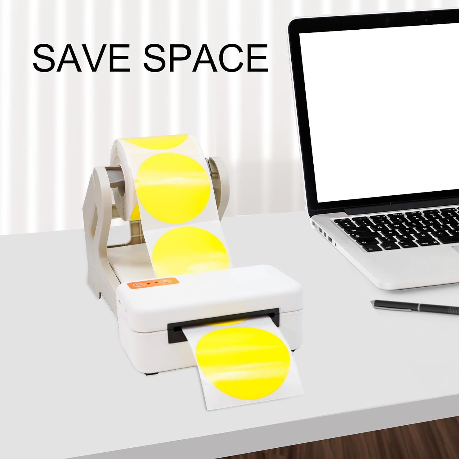 iEager Label Holder Thermal Label Holder for Rolls and Fanfold Labels Shipping Label Stand Desktop Printer Accessory Supplies for Home, Office (White) - Image 3