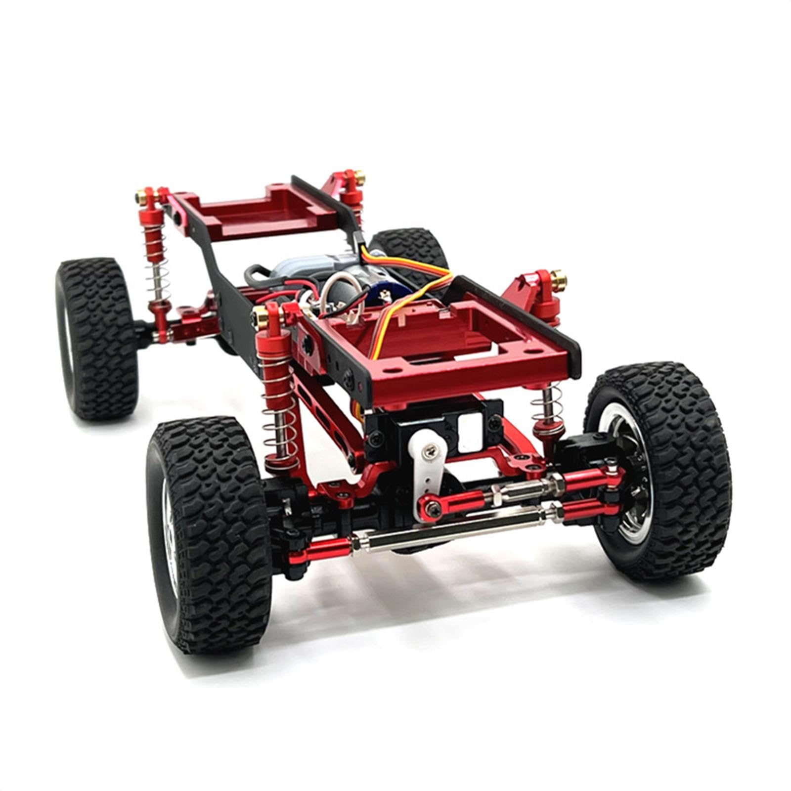 1:12 RC Car Metall Upgrade Kits Stoßdämpferplatte Vorder Und Hinterachs Spurstangenbasis Spurstangen für MN78 RC Car Crawler DIY Zubehör, Rot