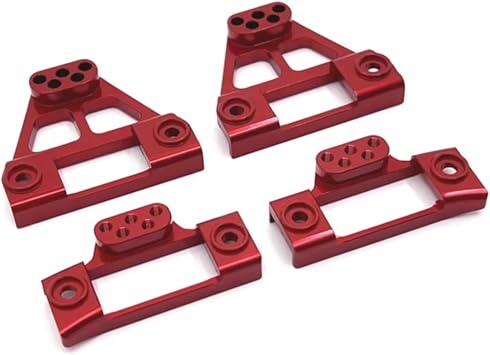 RC Car Parts Compatible with MJX for Hyper Go H12Y H12Y 1/12 RC Crawler Car Upgrade Parts Accessories Metal Front and Rear Shock Tower MountRed