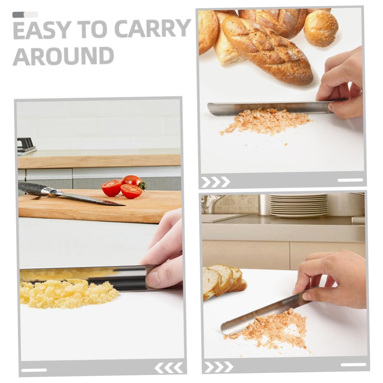 Alipis 3 Juegos Raspador De Pan Rallado Raspador De Mesa Recogedor De Pan Mesa Acero Inoxidable Limpiador De Migas De Mesa De Comedor Limpiador De Migas De Acero Inoxidable 2 Piezas * 3
