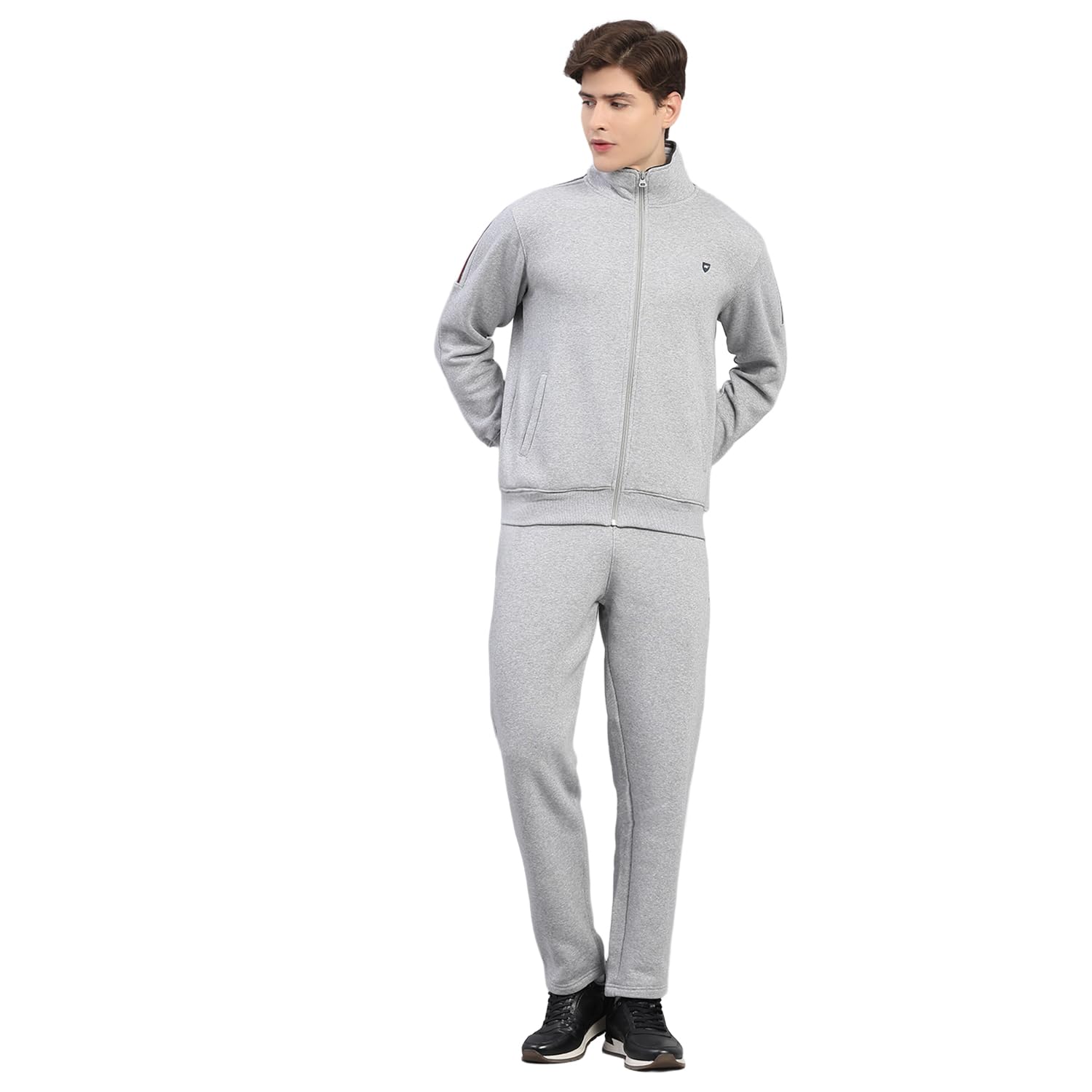 Men's Regular Fit Solid Stand Collar Full Sleeve Tracksuit| Men Track Suit | Stylish Sportswear Set with Jacket and Lower | Activewear Set For Men's (Pack Of 1)