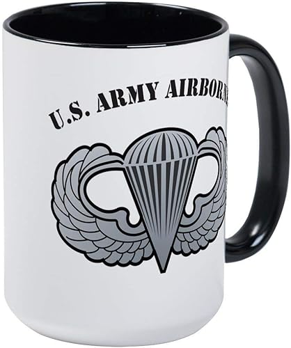 Coffee Mug Basic Airborne Wings - Taza de café de cerámica de 11 onzas