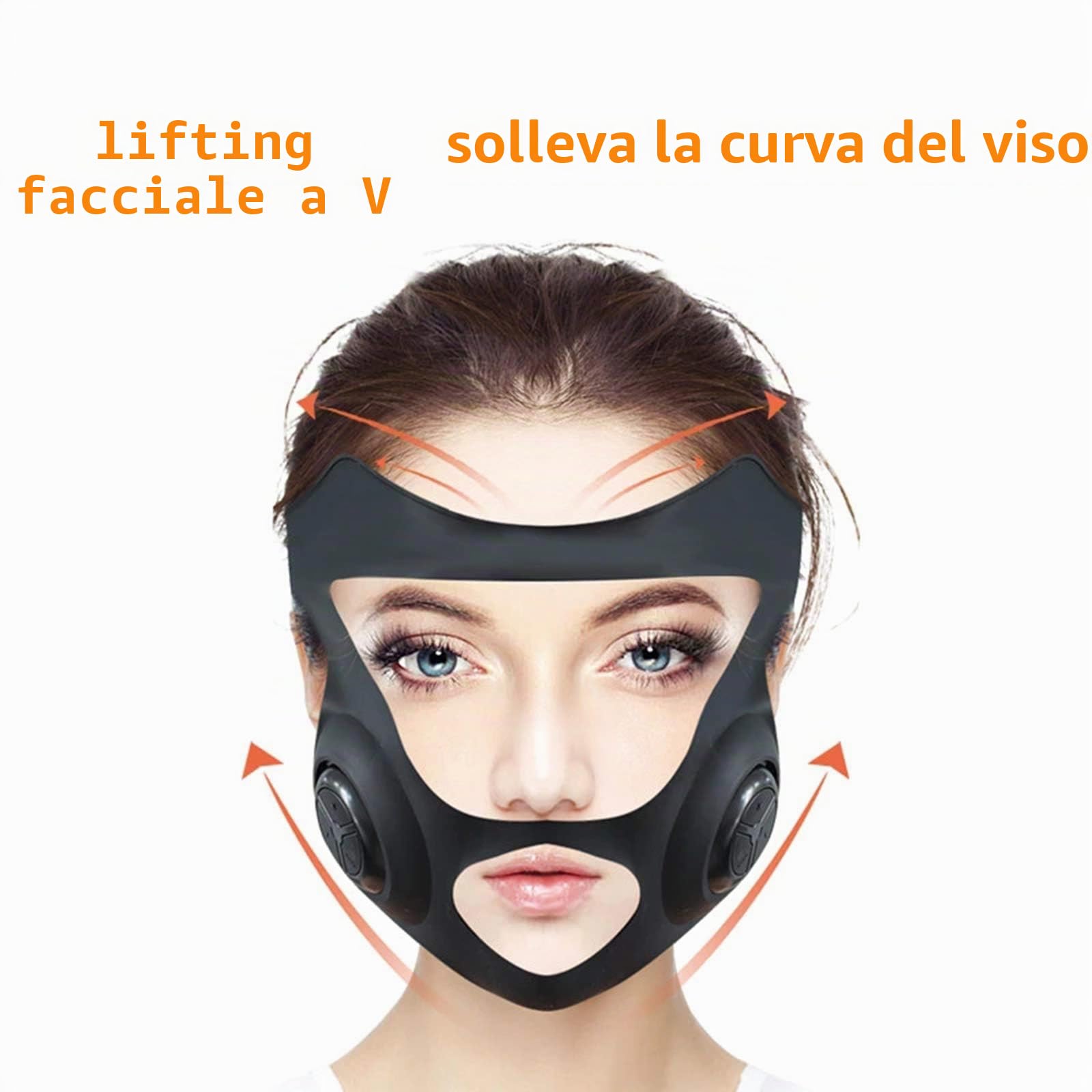 Viso Dimagrante Mask, EMS Dispositivo di Sollevamento del Viso V Face Lifting delle Guance Mento Cadente Muscoli Facciali per Massaggi Contro Il Doppio Mento Anti età Ricarica USB