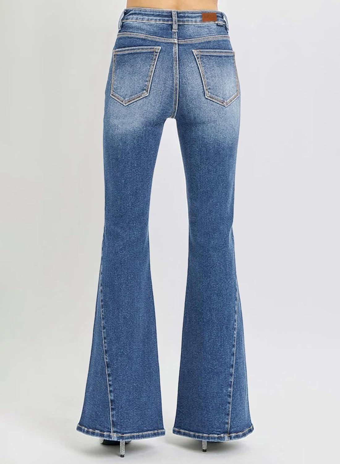 Sidefeel Flare Jeans for Women High Waisted Stretchy Bell Bottoms Wide Leg Side Seam Denim Pants - Image 3