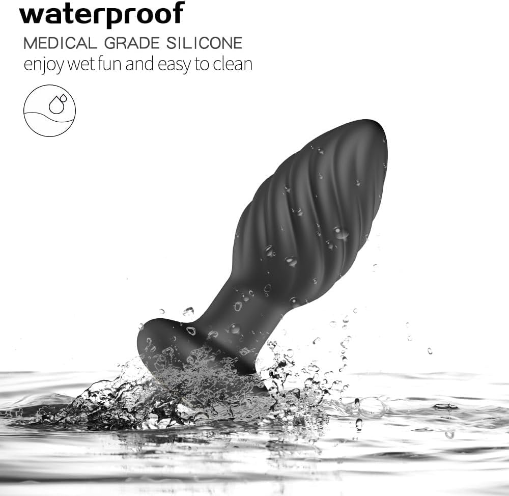 Vibrating Butt Plug Sex Toys Threaded Vibrator 10 Modes Waterproof Silicone Trainer Adult Toys and Games(Remote Control)