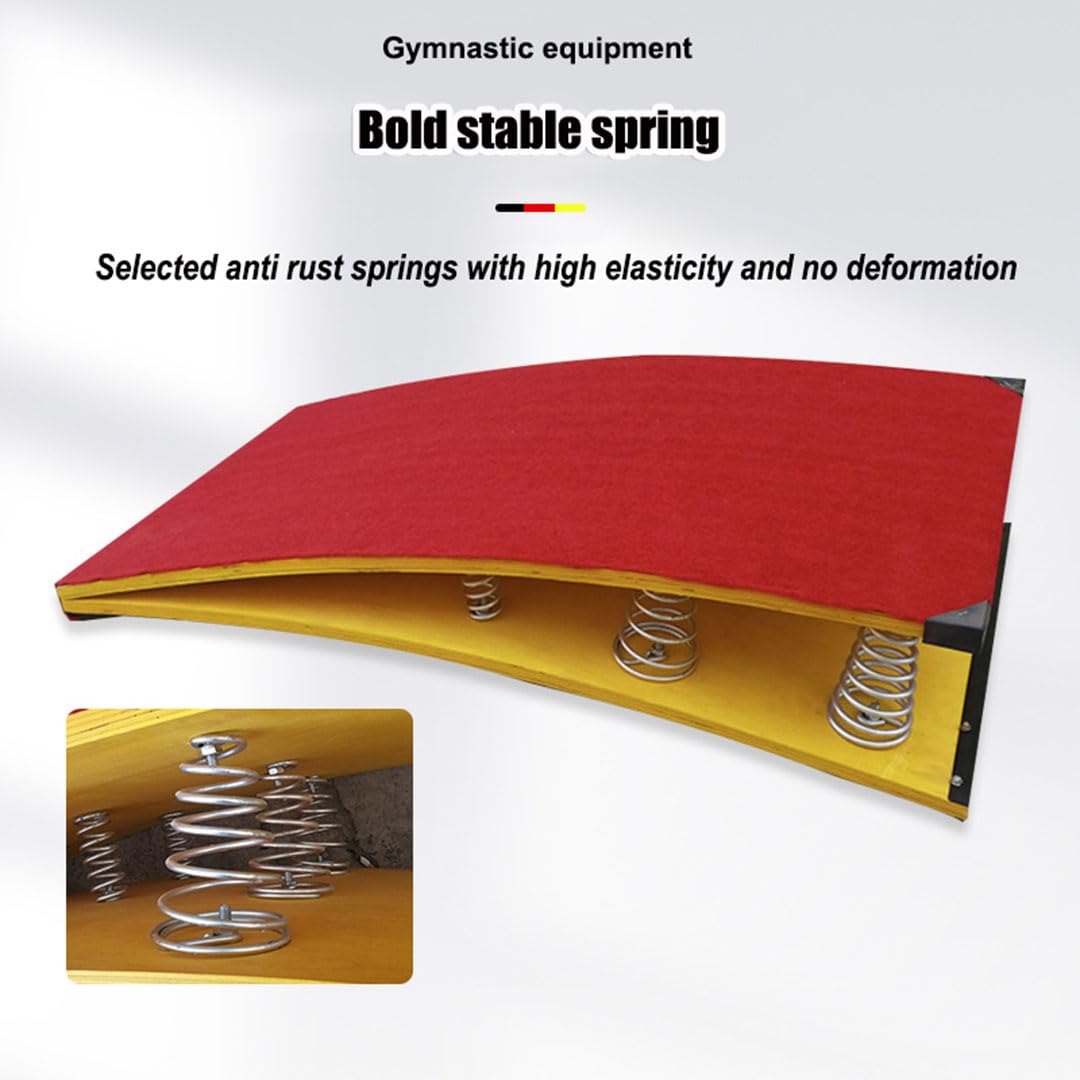 Gymnastics Springboard,Vault Gymnastics Springboard With 2 Springs For School Training & Games,Gymnastics Equipment(Size:2 springs/60cm/23.62in,Color:Red)