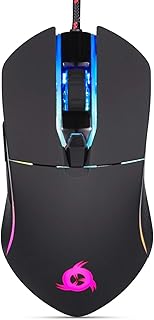 KLIM Aim Gaming Mouse - Wired Ergonomic Gamer USB Computer Mice Chroma RGB - 7000 DPI - Programmable Buttons -Ambidextrous, Desktop PC Laptop High Precision Optical Laser - Souris Gamer - Black