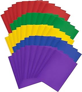 Blue Summit Colored Folders with Pockets and Prongs, Colored Pocket Fold...