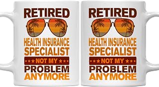 MONIZILUCKY Mug For Retired Health Insurance Specialist, Happy Retirement Mug For Health Insurance Specialist With Funny Quotes, 11oz Coffee Mug For Coworker, Father's day Gift For Daddy, Dad, Father