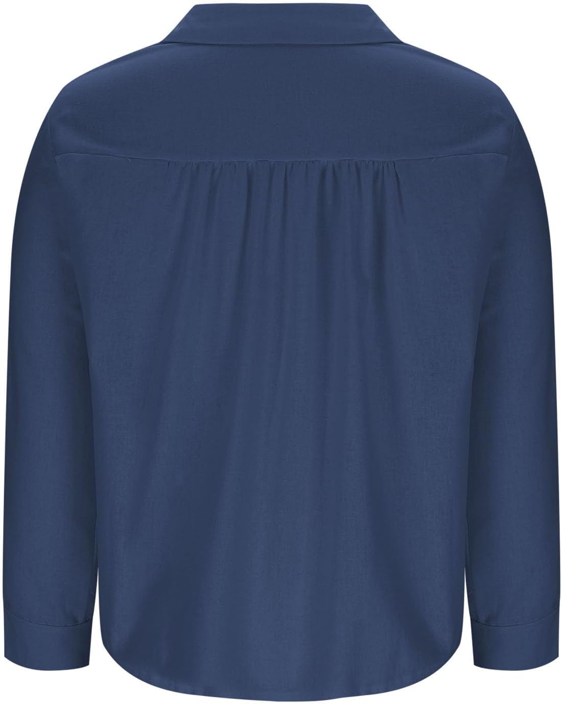 Women Button Down Shirts Cotton Linen Blouse Tops 3/4 Sleeve Gauze Collar Shirt Tunic Loose Fit Fashion Clothes