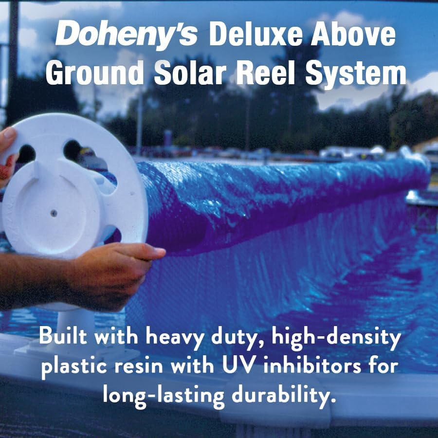 Doheny's Above Ground Solar Cover Reel Systems (Fits Pools Up to 24' Wide, Deluxe Wheel)