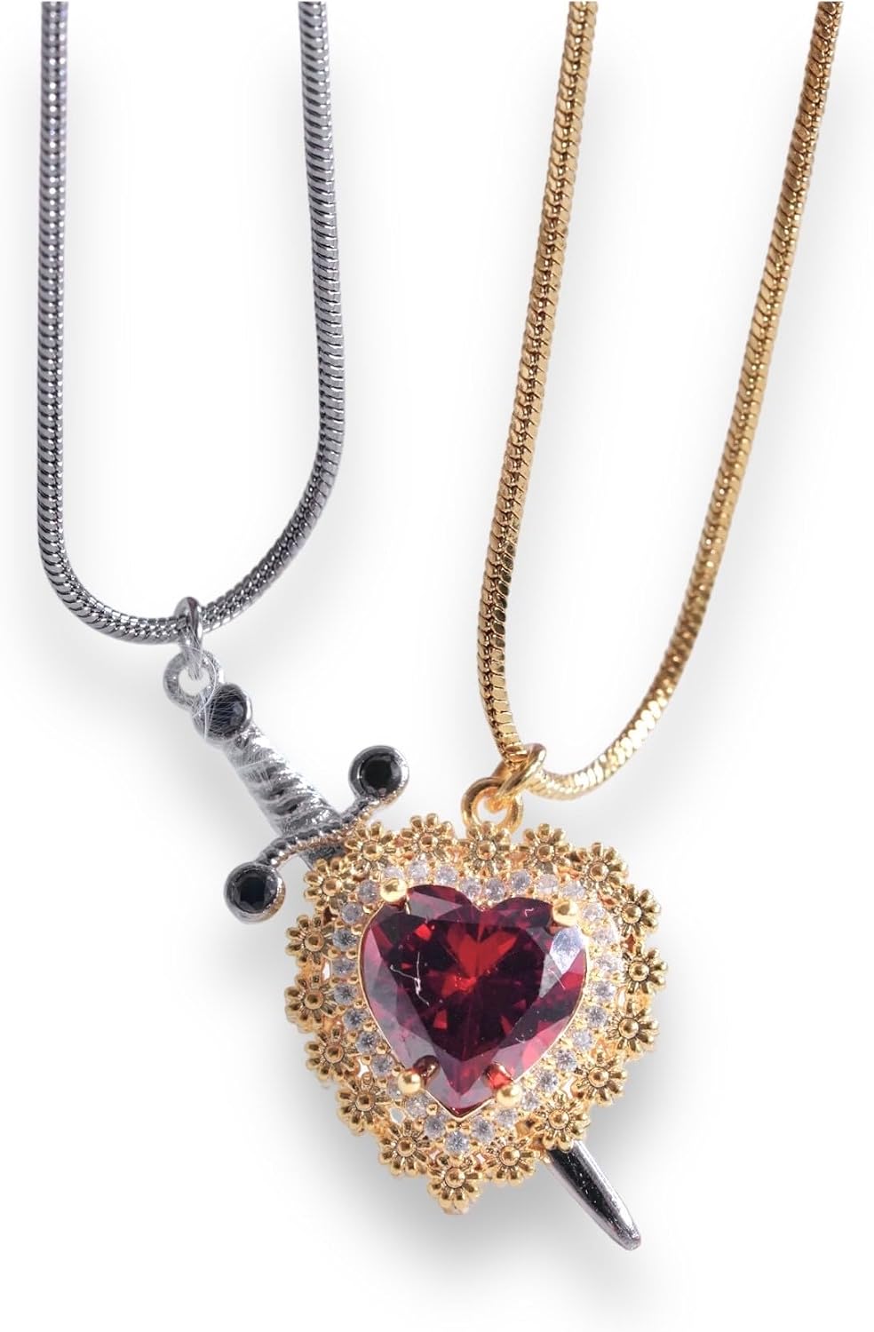 Couple Jewelry,Couple Necklace,Snowwhite Necklace, Sword Necklace,
