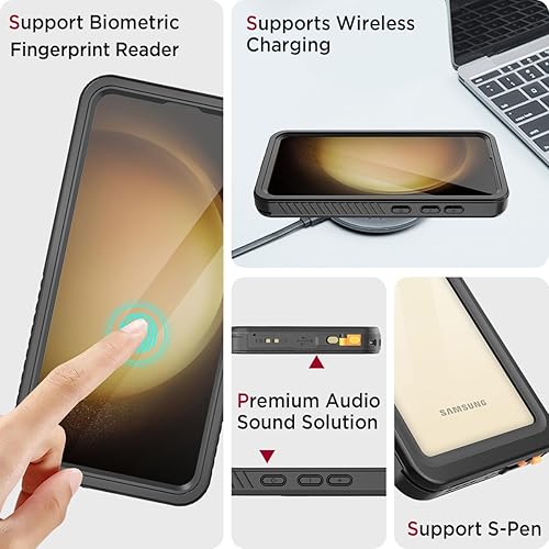 Miniatura 5 de Miimall Funda impermeable para Samsung Galaxy S24 Plus, IP68 bajo el agua, a prueba de caídas de 14 pies, protector de pantalla y cámara integrados,