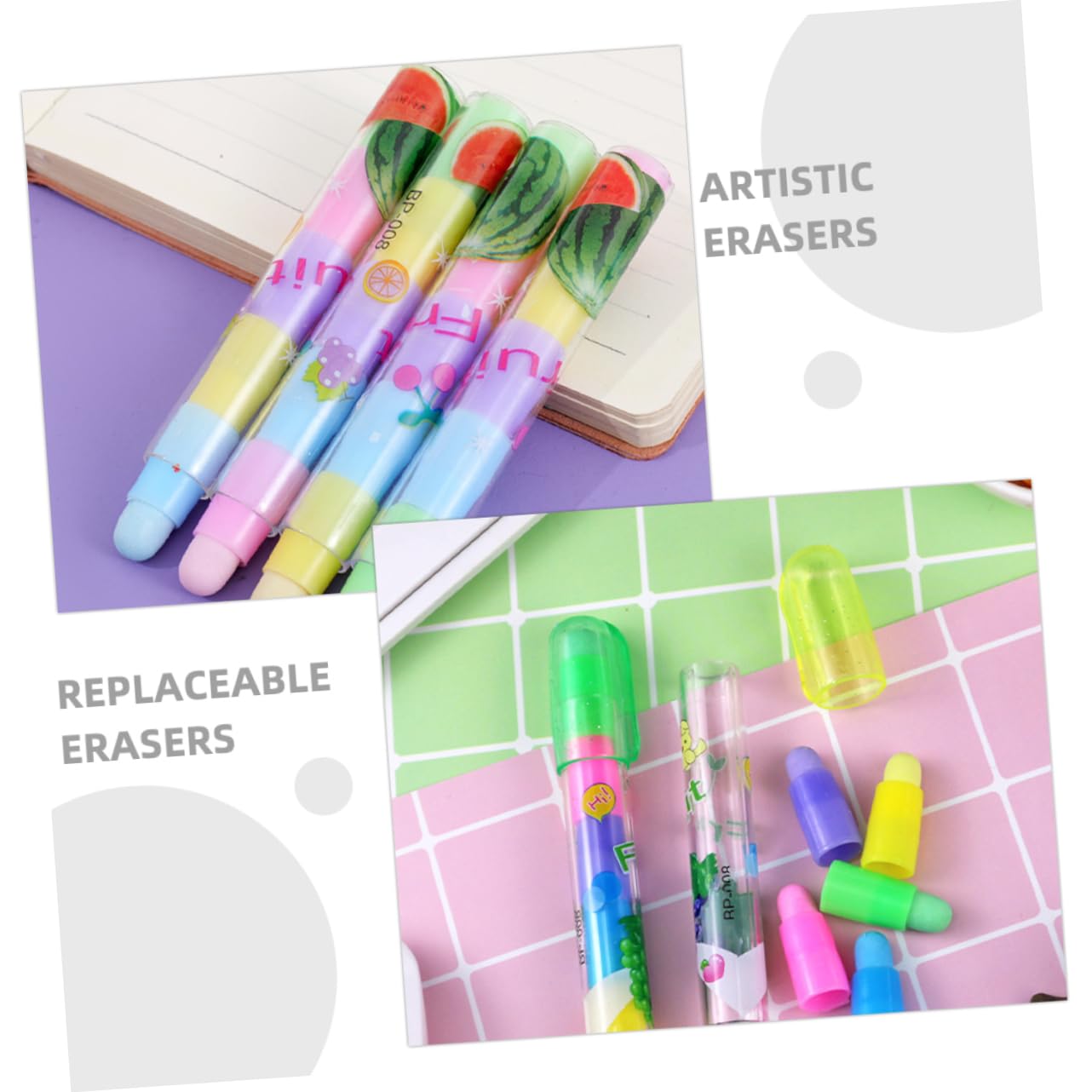 Tofficu 36stücke Niedliche Radiergummis Kleine Kinderradiergummis Kawaii-zeichenzubehör Radiergummi-packung für Schule Büro und Zuhause