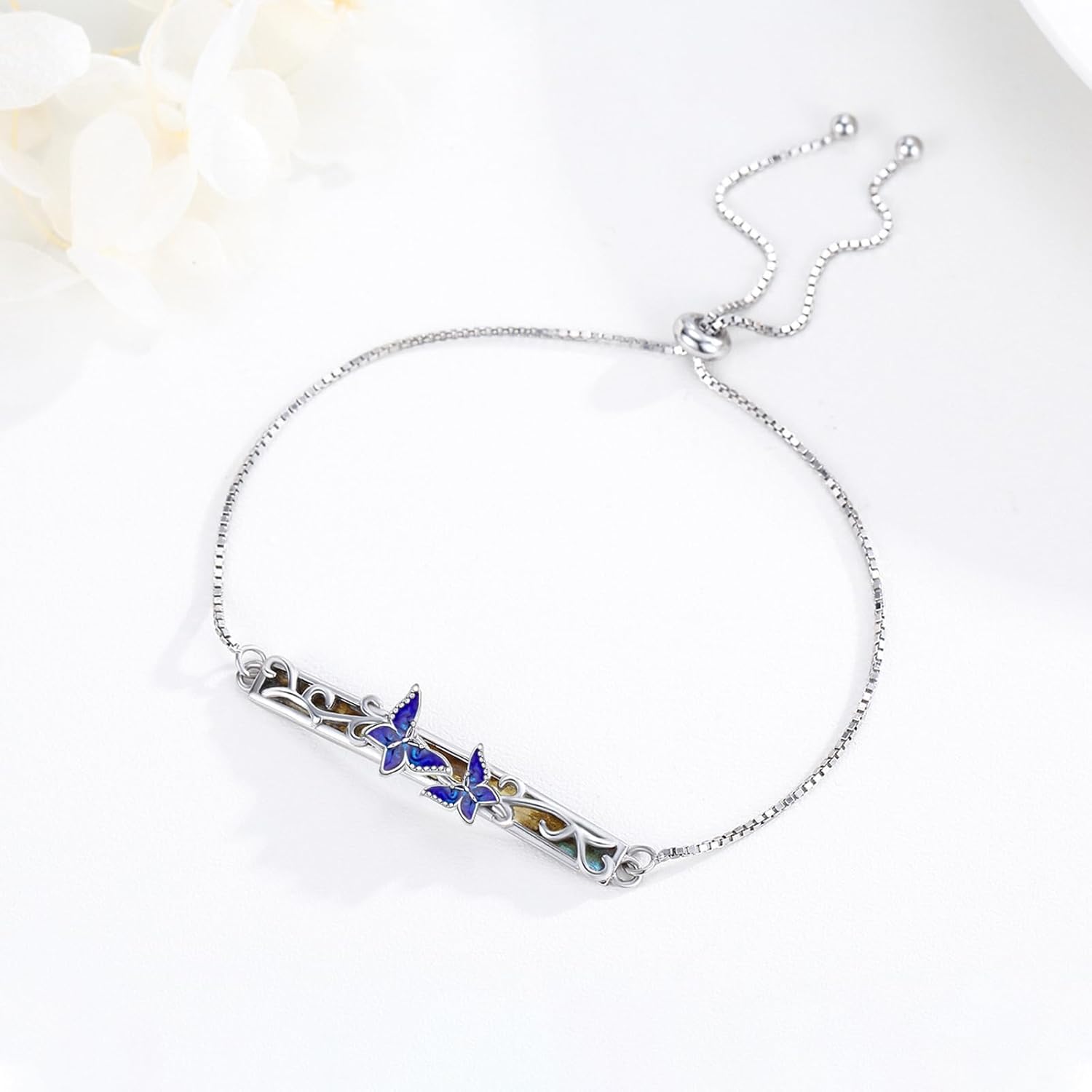 Dragonfly Bracelet 925 Sterling Silver Butterfly Bracelet Adjustable Celtic Moon Bracelet Irish Celtic Jewelry Gifts for Women